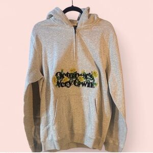 OVO NEW Half-zip Hoodie- large Eggshell